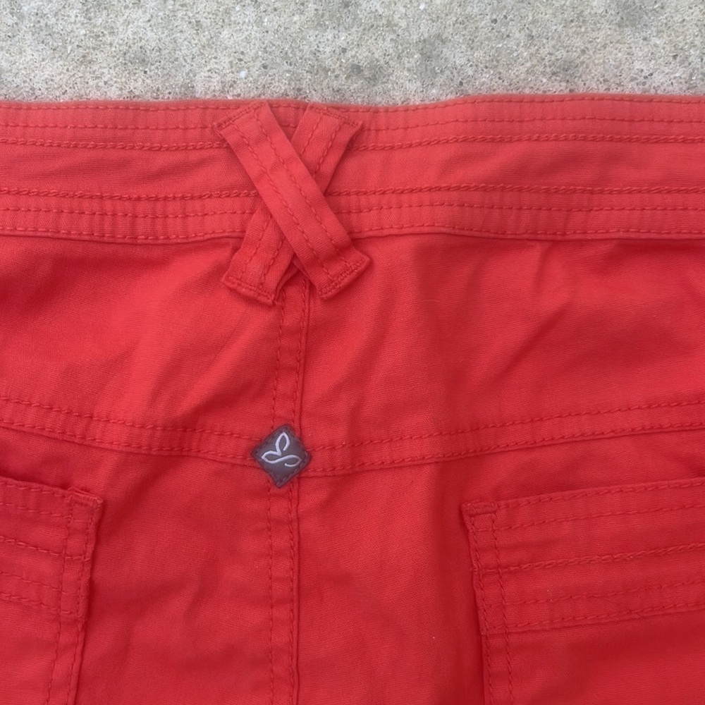 PrAna Orange Tess Organic Cotton Hiking Shorts Women's Size 14 - Picture 7 of 9